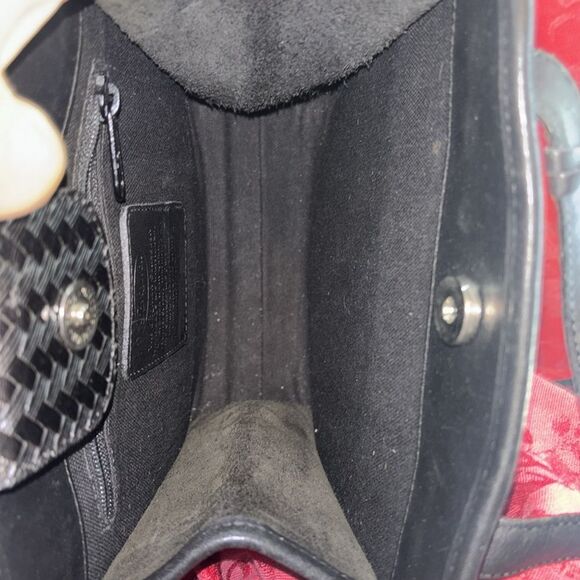 Vintage Brighton Black Leather Crossbody Messenger Bag Braided Pattern - Picture 10 of 15